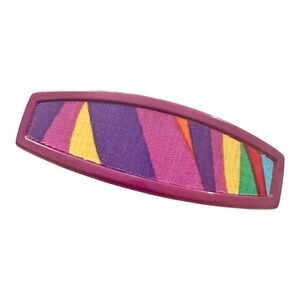 1980’s Vintage Colorful French Hair Clip Bar Barrette, Deadstock/Unworn, 3” Long